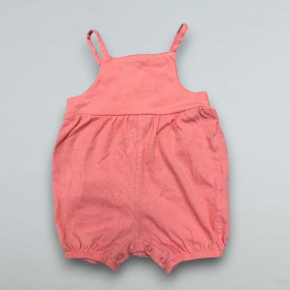 Coral Pink Sleeveless Bubble Romper Baby Girls 12 Months